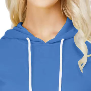 Sweats à capuche de haute qualité pour femme 100% coton tricoté Logo personnalisé imprimé Streetwear Style Sport tissu en gros à capuche pour les femmes - Product Image 2