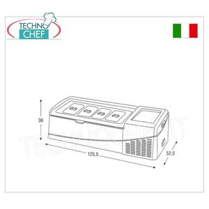 Vitrine à glaces de comptoir commerciale avec couvercle complet - Product Image 1