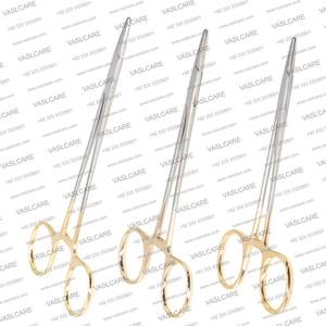 Porte-aiguille dentaire pince à suture à poignée plaquée or réutilisable 12/14/16cm pince à verrouillage hémostatique Instrument chirurgical - Product Image 6