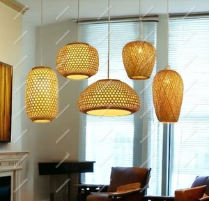 โคมไฟระย้าหวายหวายไม้ไผ่งานสานสำหรับบ้านดีไซน์สร้างสรรค์แบบย้อนยุคที่ทันสมัย - Product Image 2