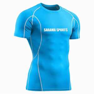 Chemises de compression à manches courtes pour hommes, rashguard MMA, chemise d'entraînement BJJ, vêtements de sport à séchage rapide, impression par sublimation OEM - Product Image 1