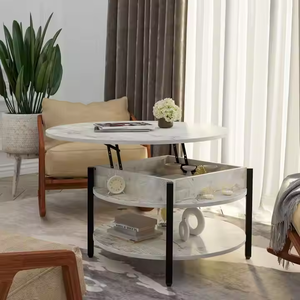 โต๊ะกาแฟแบบยกเป็นทรงกลมทำจากไม้โต๊ะค็อกเทลสำหรับเฟอร์นิเจอร์บ้านสำหรับโซฟาห้องนอน36 "ออกแบบได้ตามต้องการ - Product Image 3