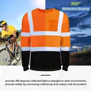 Camiseta DE TRABAJO transpirable con logotipo personalizado 2025, camiseta de trabajo de seguridad reflectante de alta visibilidad, camiseta reflectante de manga larga - Product Image 2