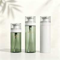 Bouteille cosmétique de luxe avec bouton-poussoir intégré et paille, en plastique sans BPA, anti-fuite, avec couvercle à paille à pression, pour huiles de luxe