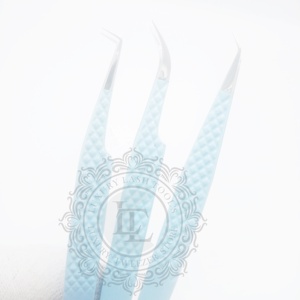 คีมหนีบขนตาสีฟ้าทำจากสเตนเลสที่ผ่านการทดสอบด้วยมือพร้อมแหนบต่อขนตาสีฟ้า - Product Image 2