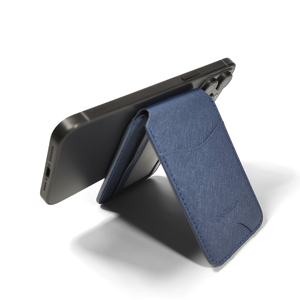 Top article usine directe Castello Magsafe RFID Saffiano portefeuille en cuir ouvert porte-carte magnétique support en métal marron gris marine - Product Image 4