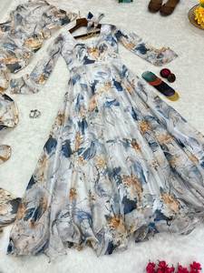 ชุดกระโปรงยาวผ้าออแกนซ่าแท็บลีผ้าไหมพิมพ์ลายดิจิตอลแขนยาว3/4 - Product Image 6