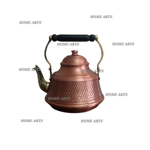 Customized Size And Shape Tea And Coffee <b>Kettle</b> In Copper Tea <b>Kettle</b> <b>With</b> <b>Wooden</b> And Brass <b>Handle</b> For Restaurant Use - Product Image 1