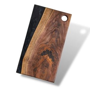 Tabla de cortar de madera y resina hecha a mano para restaurante y catering, tabla de cortar de madera dura duradera para cocinar todos los días - Product Image 1