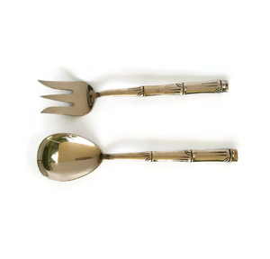 Juego de cubiertos de latón dorado Utensilios de cocina-Tenedor y cuchara Cubiertos de oro Fabricante cuchara al por mayor - Product Image 1