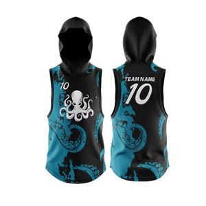 Maillots de football réversibles de compression pour jeunes 7v7 & 7on7 uniformes sublimés à capuche sans manches durables - Product Image 1