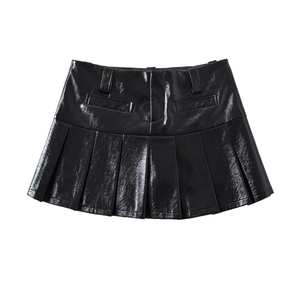 Mini jupes en cuir pour femmes dernière mode Styles décontractés couleurs personnalisées respirant confort conception solide broderie hiver - Product Image 4