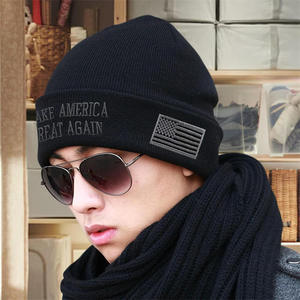Gorro de Punto con Bordado 3D con Logotipo Personalizado, Estilo Y2K, Grueso, Cálido para Invierno, Moda para Exteriores, Venta al por Mayor, Haz América Grande Otra Vez - Product Image 4