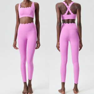 Conjunto Deportivo de 2 Piezas para Mujer, de Alta Calidad, en Spandex/Nylon, para Gimnasio, Yoga, Sin Costuras, Transpirable, de Secado Rápido y Ligero - Product Image 6
