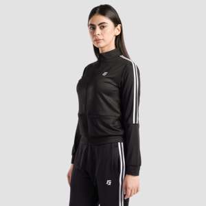 Core Power Slim Fit Racer Jacket (Black) Stand Collar Breathable Polyester for Knitted for Autumn Season - Product Image 1