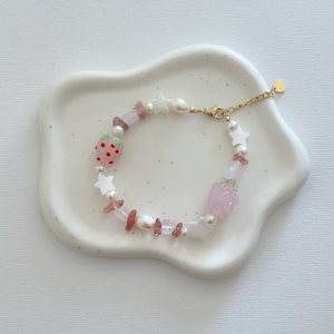 Moonriver, pulsera de acero inoxidable religiosa Bohemia colorida para mujer, cuentas de plástico elásticas, perlas, bonito diseño elástico de corazón - Product Image 4