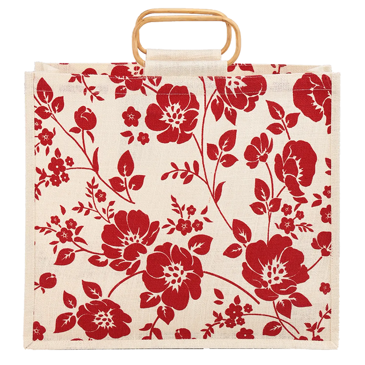 Compras Juta Bag com todo Custom Impresso Reciclável Tecido Vermelho Branco Personalizado Tote Estilo sacola de juta feita Índia