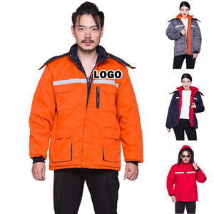 LOGO personnalisé, hiver, résistant au froid, polyester chaud, ignifuge, haute visibilité, protection unisexe, mi-longueur, haute visibilité, réfléchissant - Product Image 1