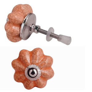 ลูกบิดเซรามิกสีส้มสำหรับจับลิ้นชักตู้ลิ้นชักดีไซน์อุตสาหกรรมลูกบิดเซรามิกทรงแตงโมแบบดึงสำหรับตู้เสื้อผ้าห้องครัวห้องนอน-558 - Product Image 2