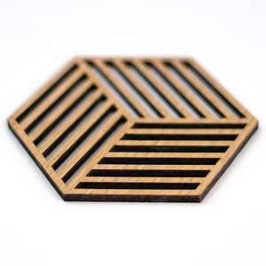 Sous-verres classiques de forme carrée en bois avec sous-verre fini naturel pour dessus de table maison hôtel utiliser des sous-verres en verre - Product Image 6