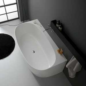 Baignoire ovale murale en résine de marbre de Sienne – Produit de qualité supérieure - Product Image 3
