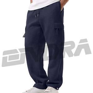Pantalones cargo de pierna ancha azul oscuro para hombre, estilo streetwear, ajuste holgado, diseño cómodo, debe tener una pieza de moda que se vea rápida - Product Image 2