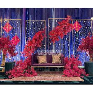 Gracieux or thème mariage toile de fond bougie mur onirique mariage bougie murs scène anglais réception nuit scène bougie mur - Product Image 1