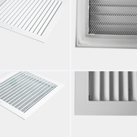 Rejilla externa de ventilación cuadrada blanca con malla protectora