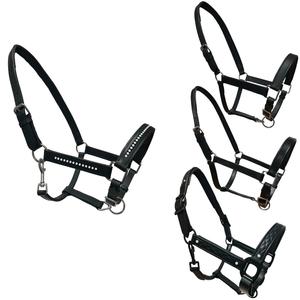 Cheval en cuir véritable Licol Halter Compétition équestre Équitation Noir Marron - Product Image 6