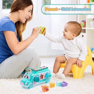 Vente en gros de blocs de construction de tri de formes de jouets musicaux interactifs pour bébé et ensemble d'instruments de construction de bus xylophone pour piano - Product Image 3