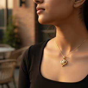 Pendentif Cœur en Perle Plaqué Or Élégant pour Femme – Bijoux de Luxe – Catégorie : Pendentifs et Breloques en Perle - Product Image 3