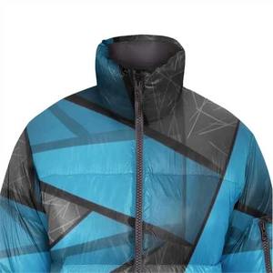Veste d'extérieur d'hiver avec col montant, motif solide, fermeture à glissière, respirante et imperméable, technique tissée légère - Product Image 3