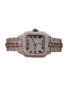 Montre en quartz personnalisée avec diamant en moissanite conçue pour une brillance étincelante, style de luxe haut de gamme et mouvement de précision fiable - Product Image 1