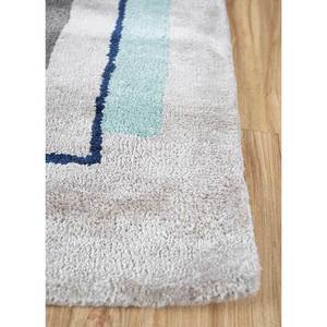 Tapis Acar Blue Classic en laine et viscose, jacquard géométrique, tufté à la main, 4m, rectangulaire, pour couloir, chambre, TRA-13223, épaisseur 10mm - Product Image 4