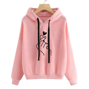 Sweat-shirt à capuche classique pour femme, polaire chaud, imprimé, tissé, décontracté, manches longues, vêtements d'automne avec taille et logo personnalisés - Product Image 5