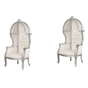 Sillas de trono de lujo de fabricante Premium con sofá Rey y Reina de madera de teca maciza tallada a mano con dosel, nuevo producto - Product Image 3