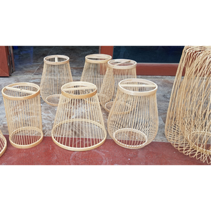 โคมไฟงานฝีมือที่ออกแบบได้เองเป็นมิตรกับสิ่งแวดล้อมพร้อมตะกร้าวัสดุหวาย - Product Image 3