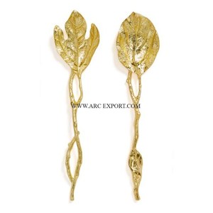 Ensemble de 2 ustensiles de cuisine en laiton pur plaqué or serveur de gâteau et couteau de table décoratif de luxe pour la maison et la cuisine couteau de serveur de gâteau - Product Image 2