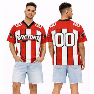Maillot de football personnalisé pour homme 2026, T-shirt à col en V avec graphique de victoire sur le devant, T-shirt pour fans de sport avec impression de numéro - Product Image 1