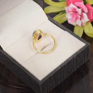Anillo de plata de ley 92,5 hecho a mano, piedra preciosa amatista Natural, 14x10mm, corte ovalado, chapado en rodio Vermeil, joyería fina llamativa - Product Image 2