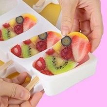 Lutai Cross-border New 4-hole Silicone Oval Ice Cream <b>Mold</b> with Lid Easy to Demold Cheese Popsicle DIY Ice Cream Pops - Product Image 3