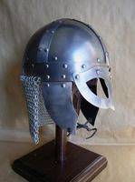 Casque Viking Historique, Armure de Loup, Acier Plaqué Argent Poli, Style Moderne Antique Médiéval Vintage, Croix Angélique Décorative, Seax