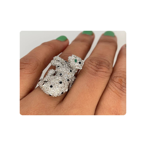 <b>Indian</b> Supplier CVD Diamond Panther Style <b>Ring</b> 18kt Gold with VS-SI Purity IGI Certified for Wedding - Product Image 4