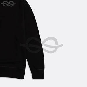 Sudadera con contorno bordado Sudadera Color negro Se adapta a la talla Crewneck Ribbed Cuffs & Hem Sudadera - Product Image 2