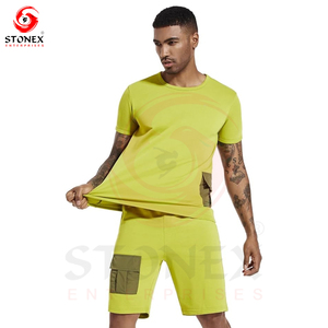 เซ็ตชุดวอร์มกางเกงขาสั้นสองชิ้นสำหรับผู้ชายชุดวอร์มเล่นกีฬาทำจากโพลีเอสเตอร์ออกแบบได้ตามต้องการสำหรับฤดูร้อน2024 - Product Image 4