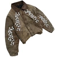 Fabricant de vestes sur mesure, veste de travail en toile de canard vintage usée, veste bomber Detroit, veste de charpentier pour hommes