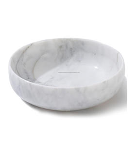 Cuenco Decorativo de Mármol Blanco Natural Hecho a Mano para Decoración del Hogar, Elegante Cuenco de Frutas de Piedra Sólida Pulida, Centro de Mesa, Artículo de Regalo - Product Image 1