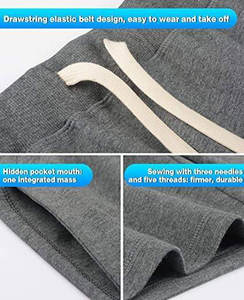 Short de gymnastique d'été pour hommes 100% coton respirant et doux pour la course à pied, le basket-ball, le tennis et les entraînements. - Product Image 3