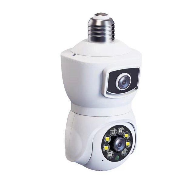 4MP Indoor Bulb Camera Dual Lens Infrared Night Vision Security Camera PTZ Network Bulb Camera