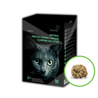 Arena para Gatos Aglomerante de Fibra de Madera Biodegradable y Ecológica Nordic Pet, Control de Olores, Altamente Absorbente, 5 kg, Amarillo Claro